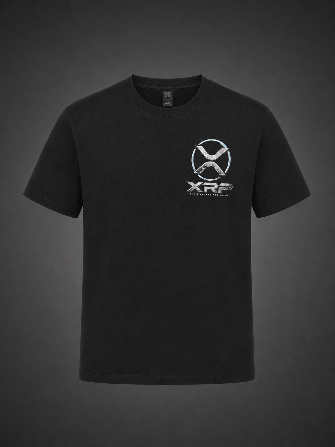 Futuristic Chrome XRP tee, front